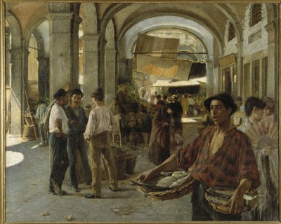 Un mercato coperto veneziano, 1887 da Oscar Gustaf Bjorck